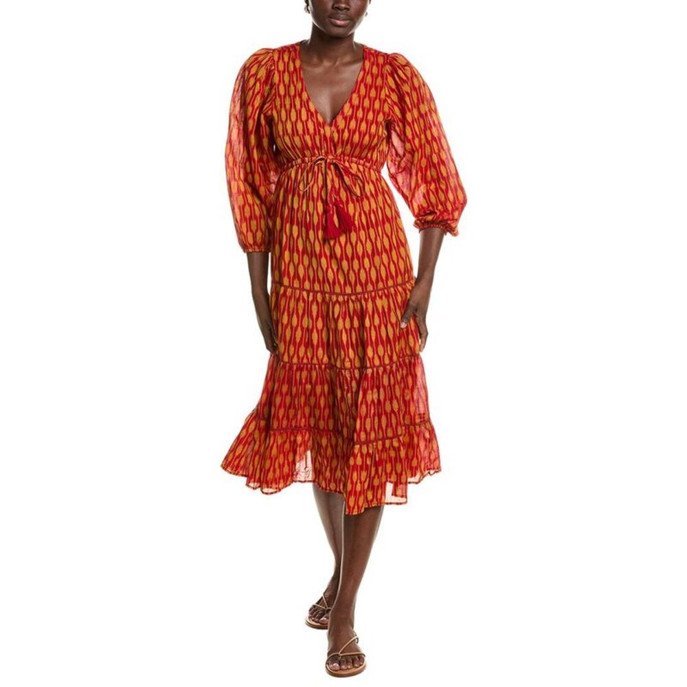 Mer St. Barth Womens  Odette Maxi Dress, Red